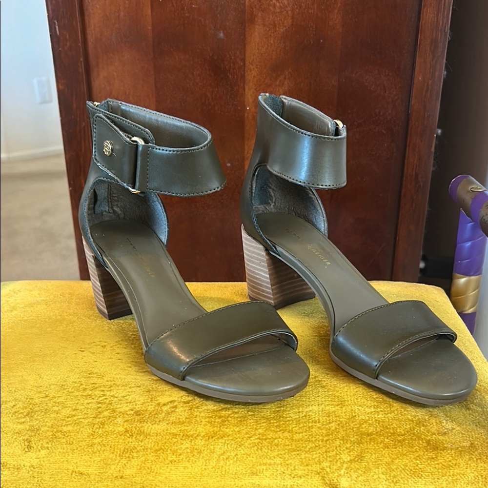 Tommy Hilfiger Green High Heel Sandals with Ankle Strap